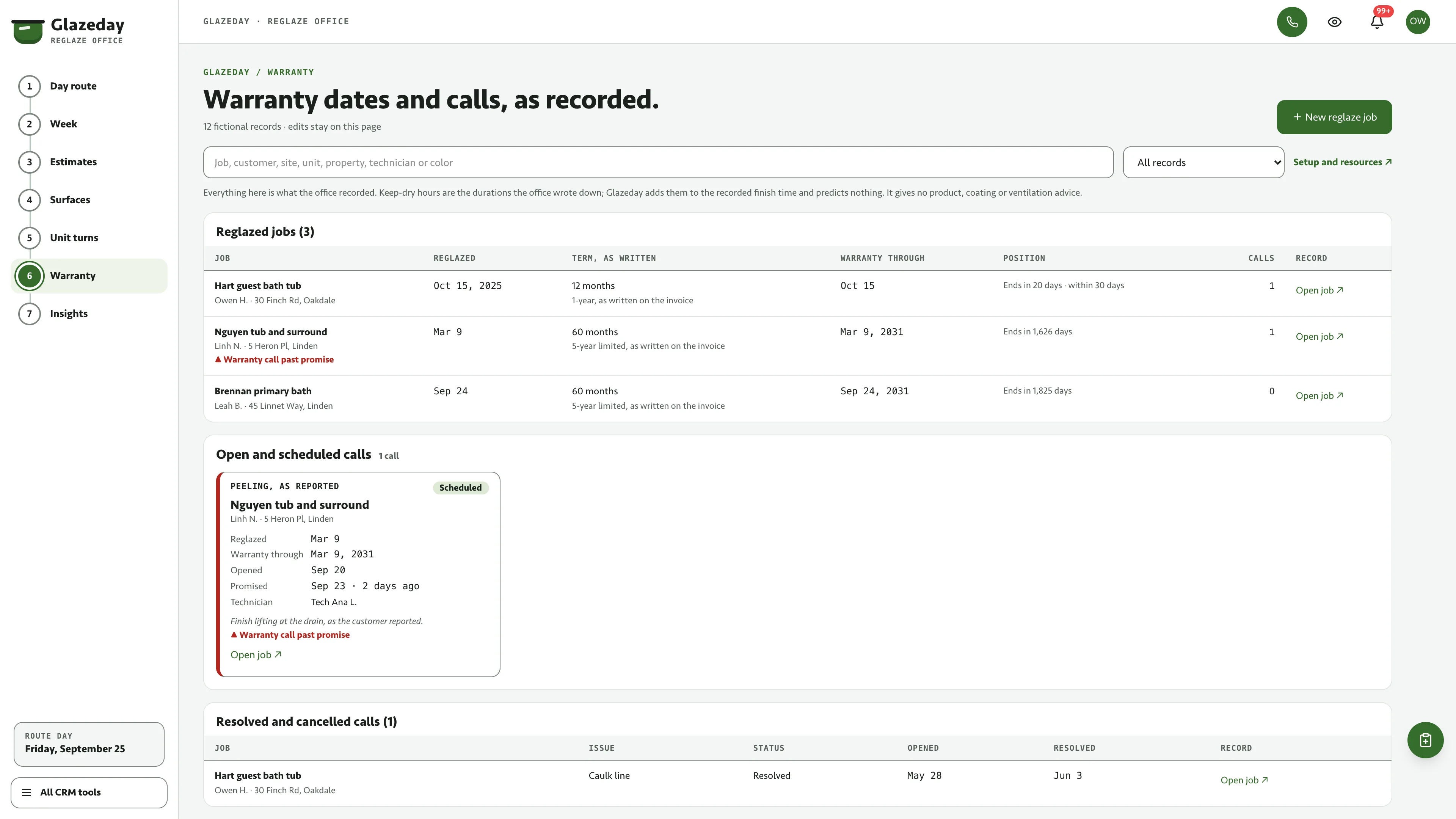 Warranty in the GoSeedly Bathtub & Tile Reglazing Kit with fictional sample records