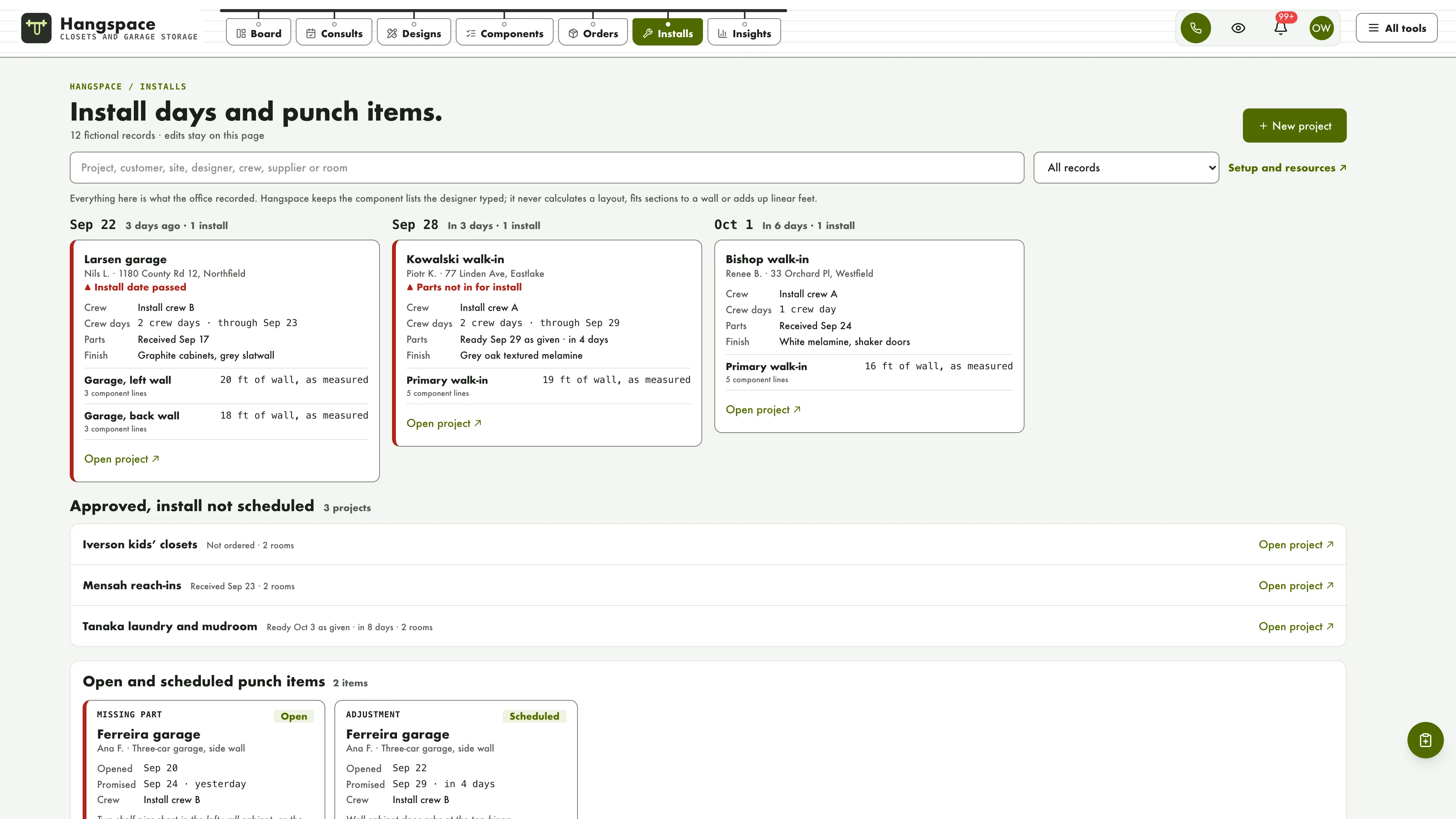Installs in the GoSeedly Closets & Garage Storage Kit with fictional sample records