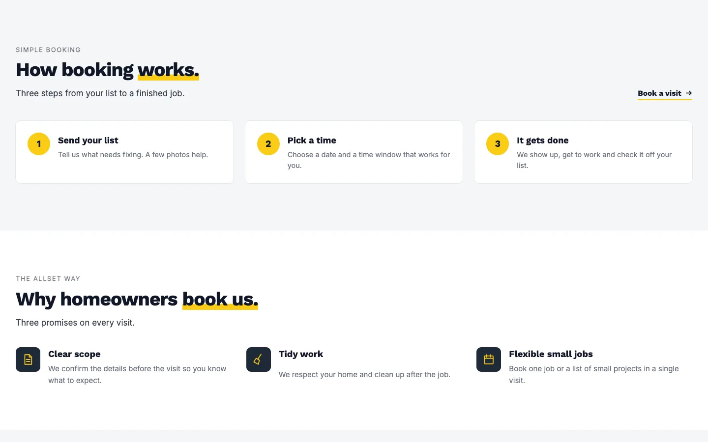 Allset: How booking works