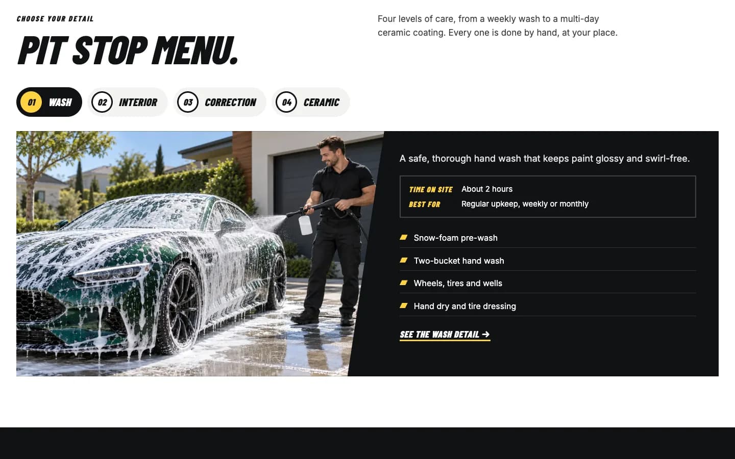 Apex: Pit stop menu / package switcher