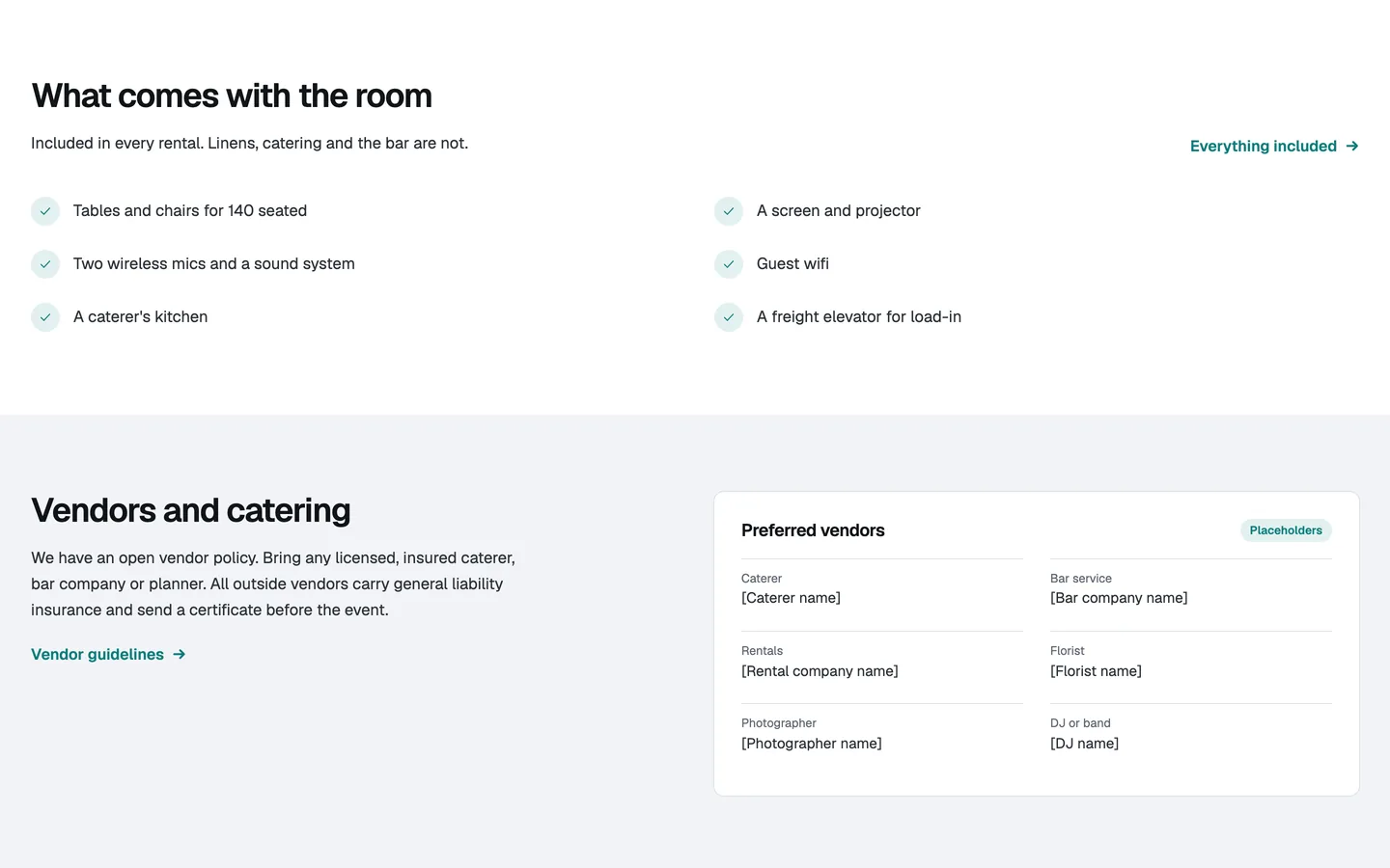 Atrium: What comes with the room