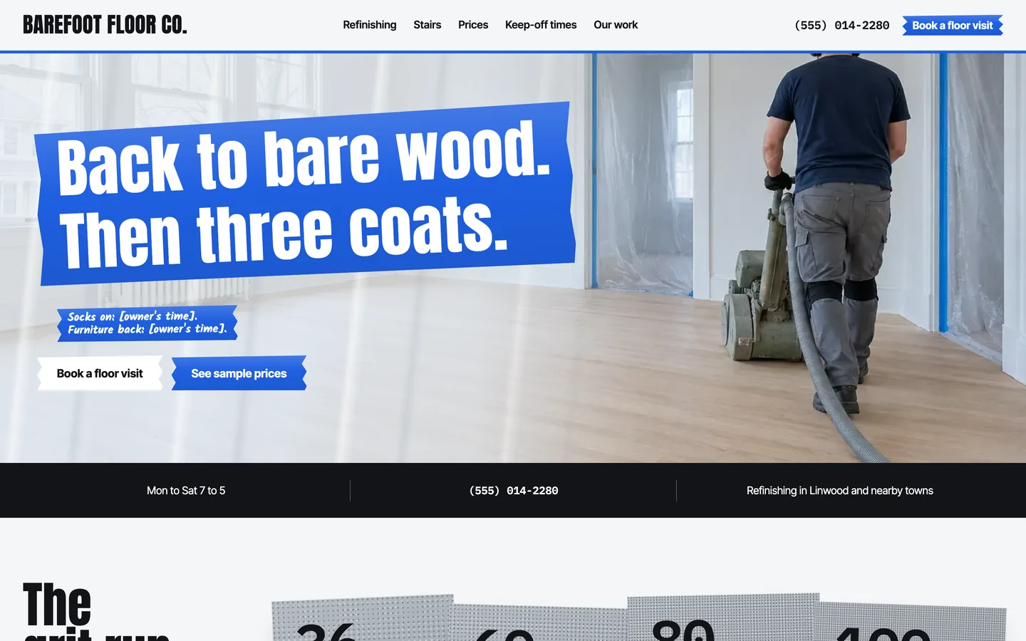 Barefoot website template homepage