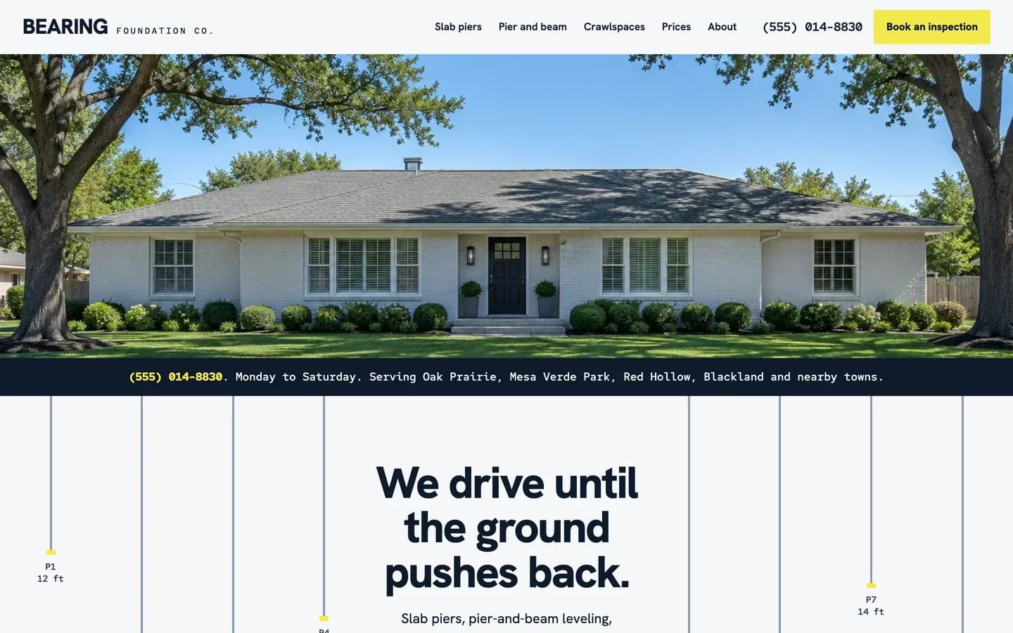 Bearing website template homepage