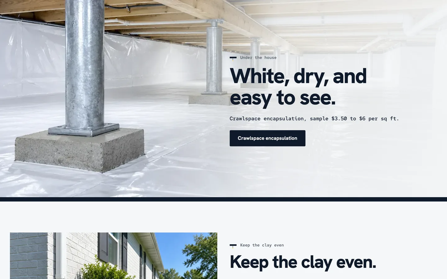 Bearing: White, dry and easy to see
