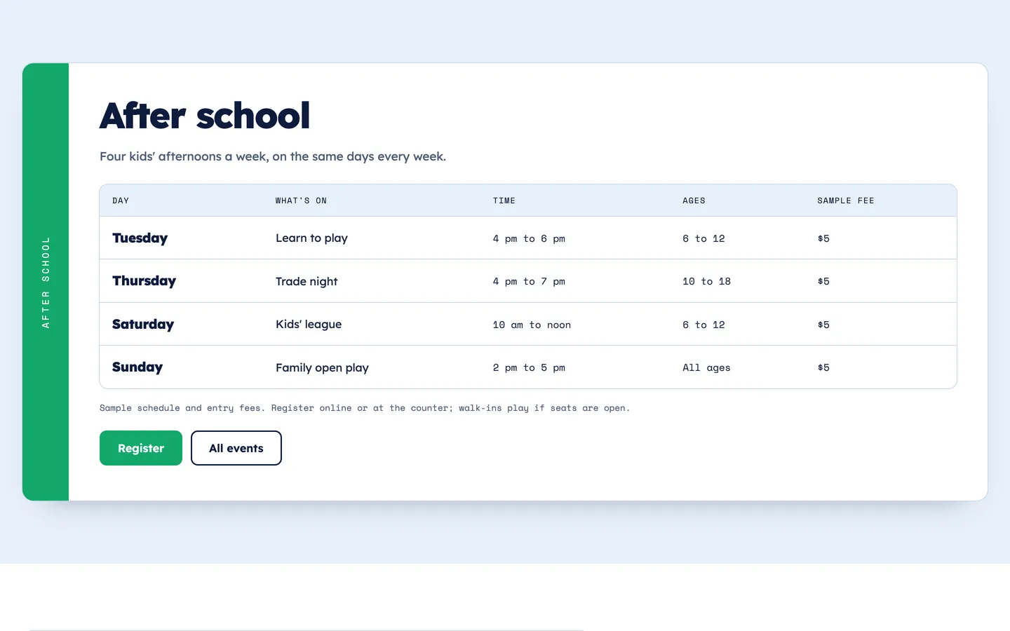 Binder: After school