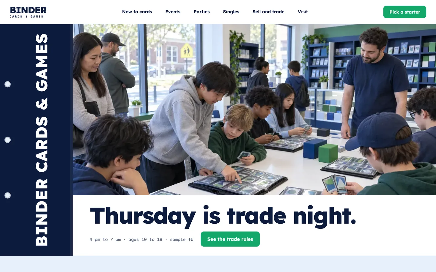 Binder: Home / Thursday is trade night