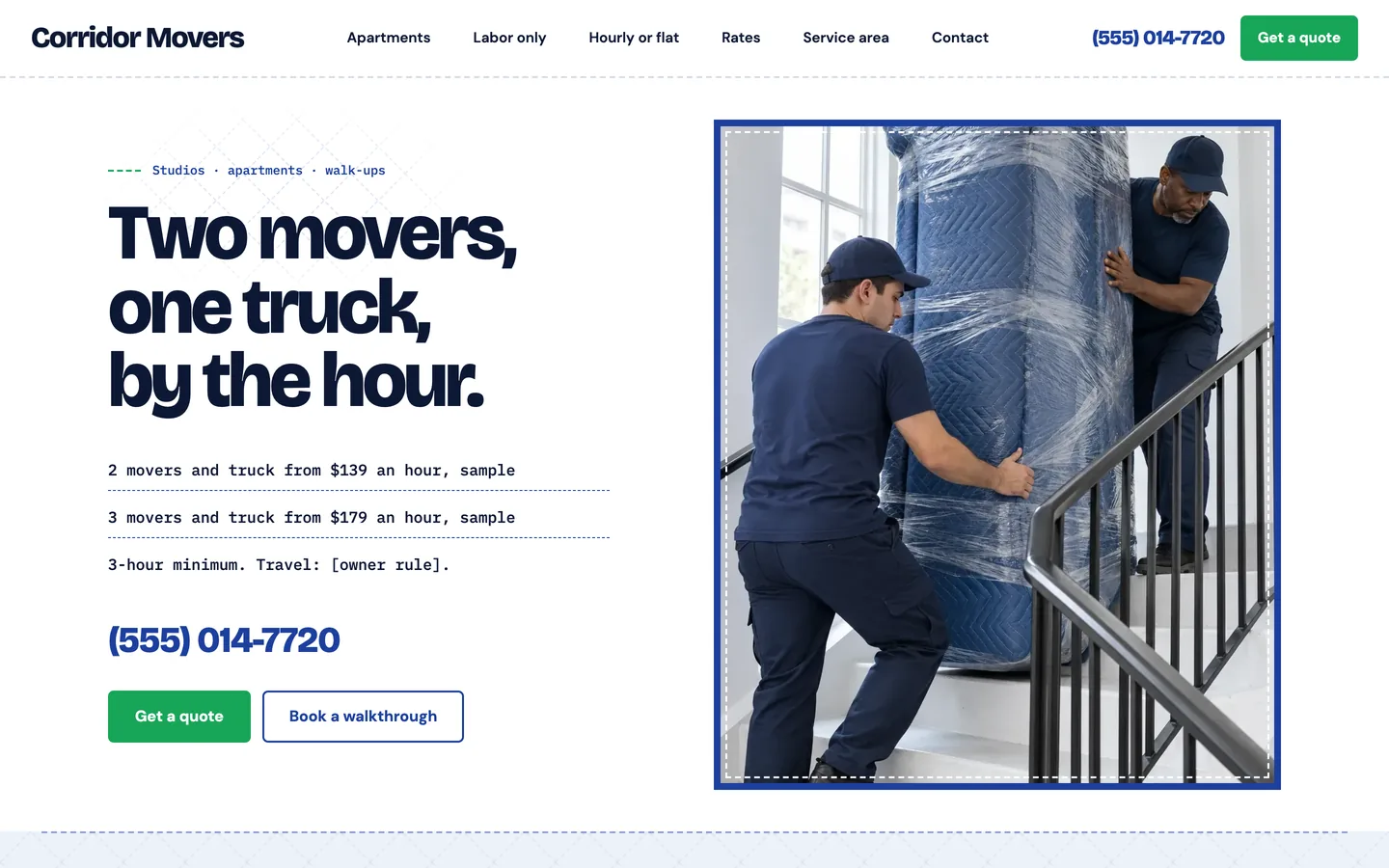 Bluepad website template homepage