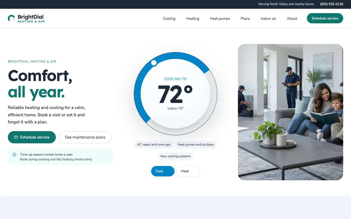 Brightdial website template homepage