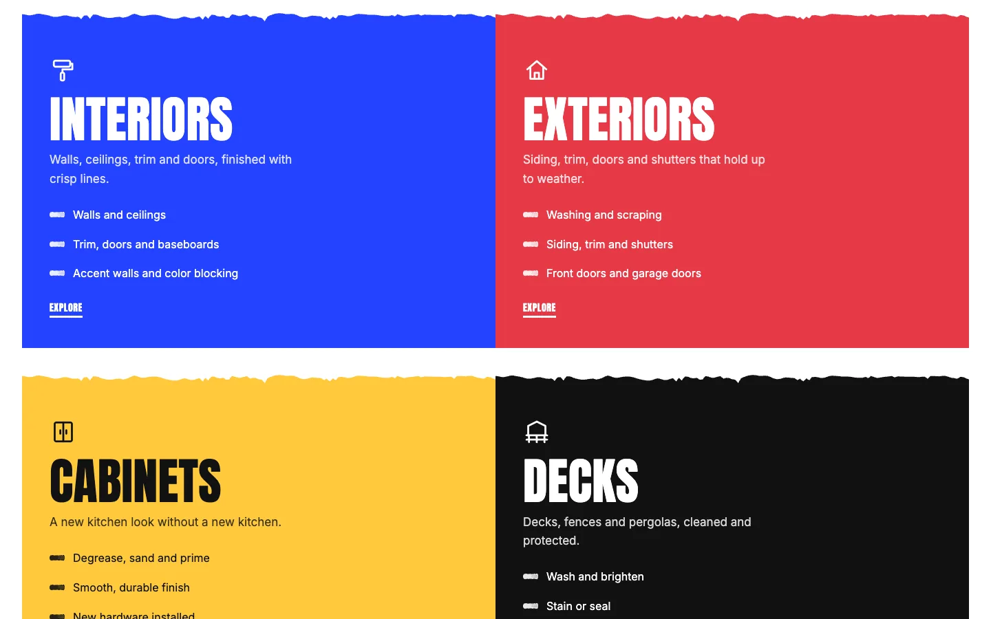 Brushwork: Services / color blocks