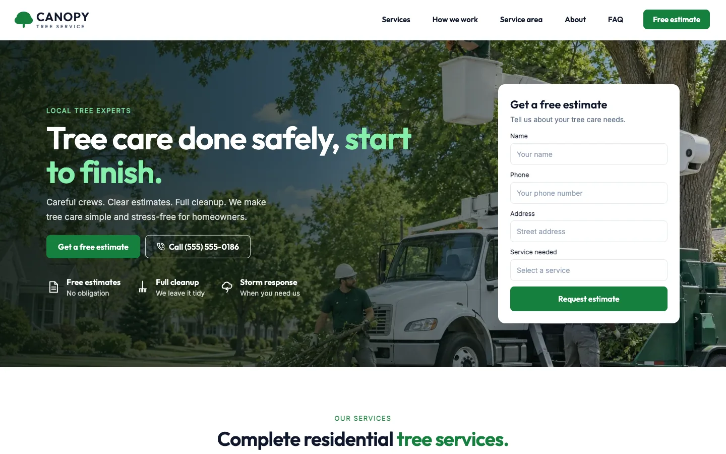 Canopy homepage running in Seedly Sites