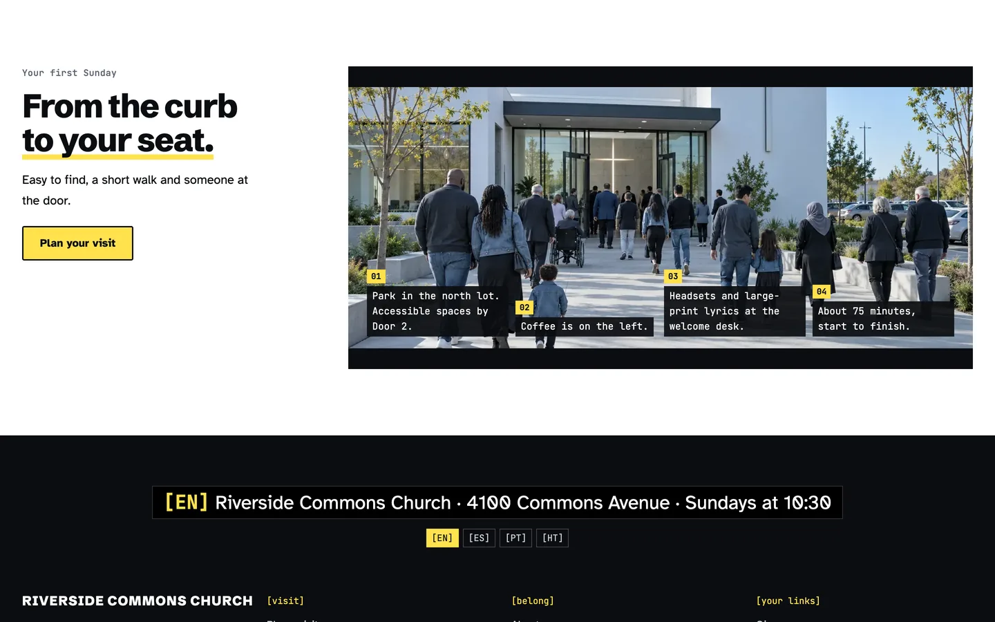 Caption: From the curb to your seat