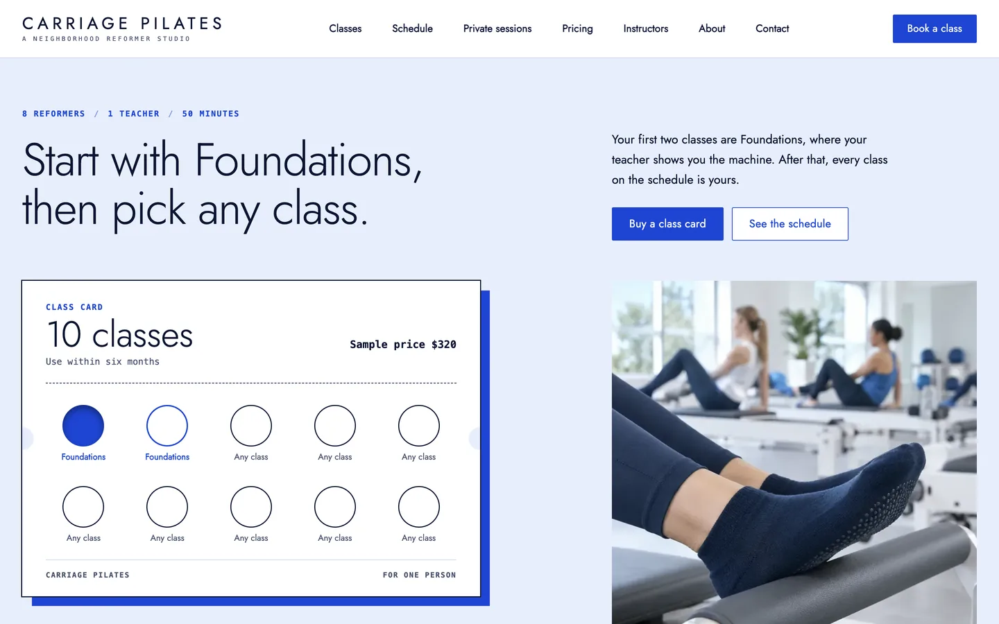 Carriage: Home / class cards