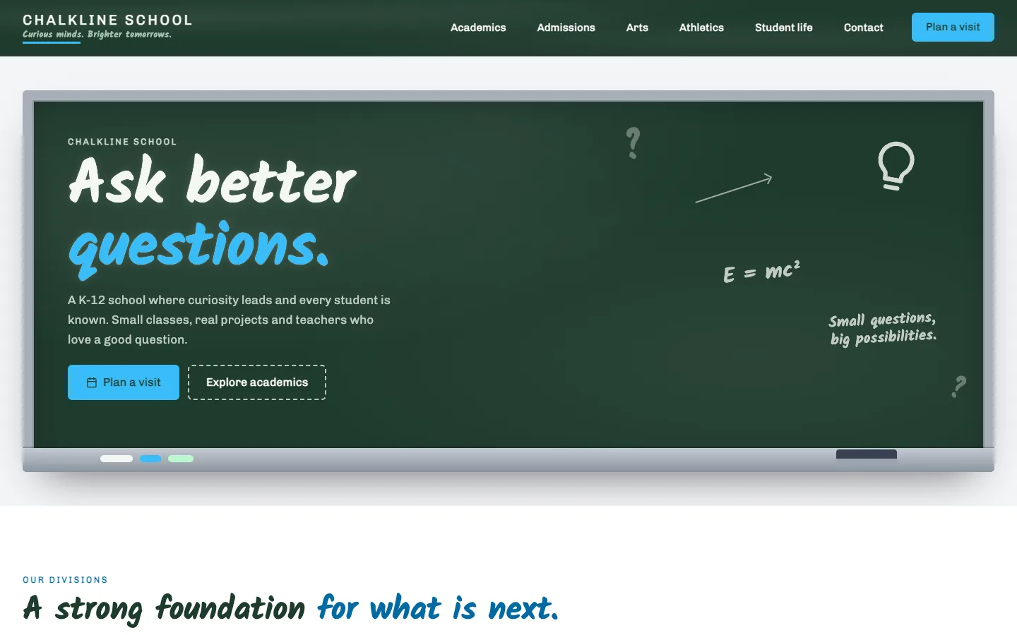 Chalkline website template homepage