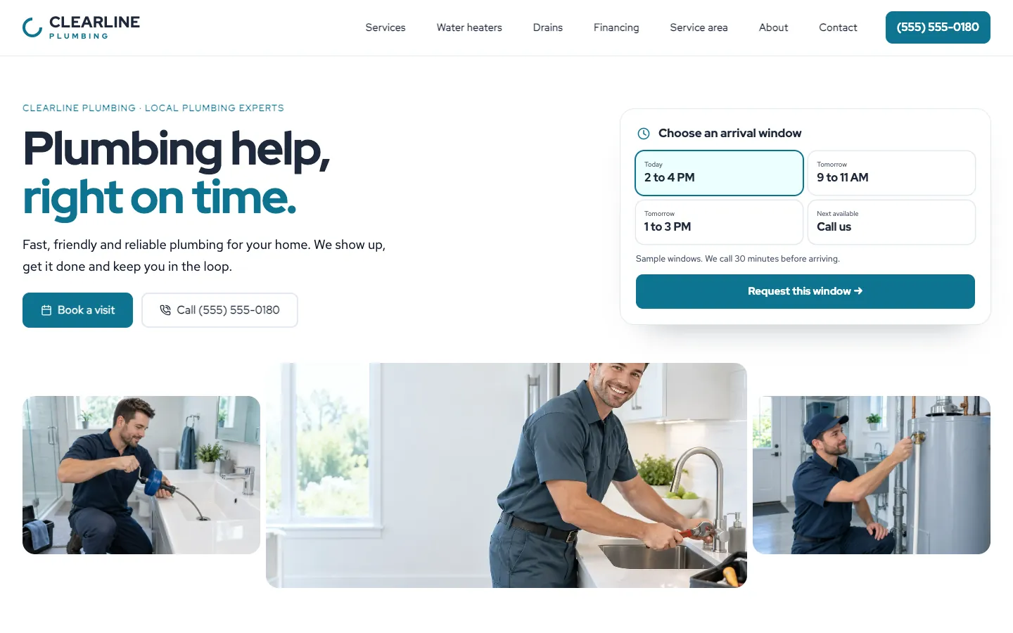 Clearline website template homepage