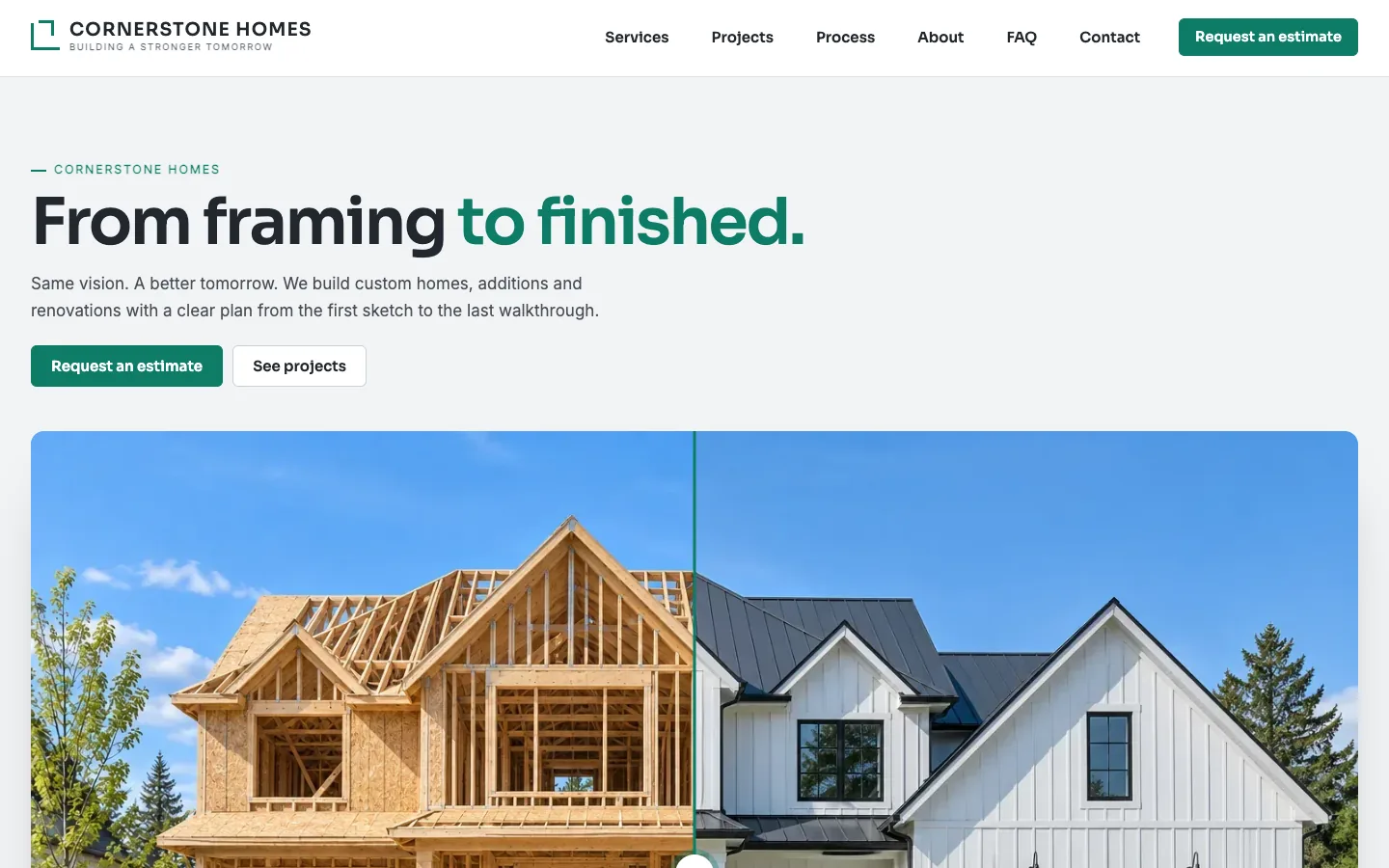 Cornerstone homepage running in Seedly Sites