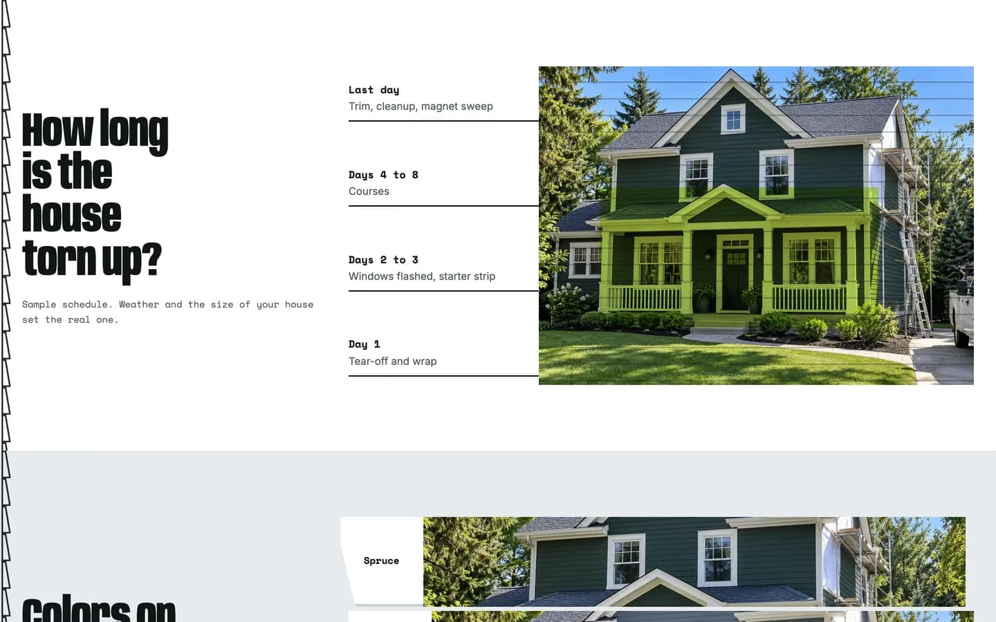 Course: How long is the house torn up?