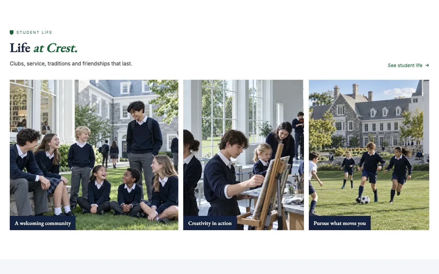 Crest: Student life