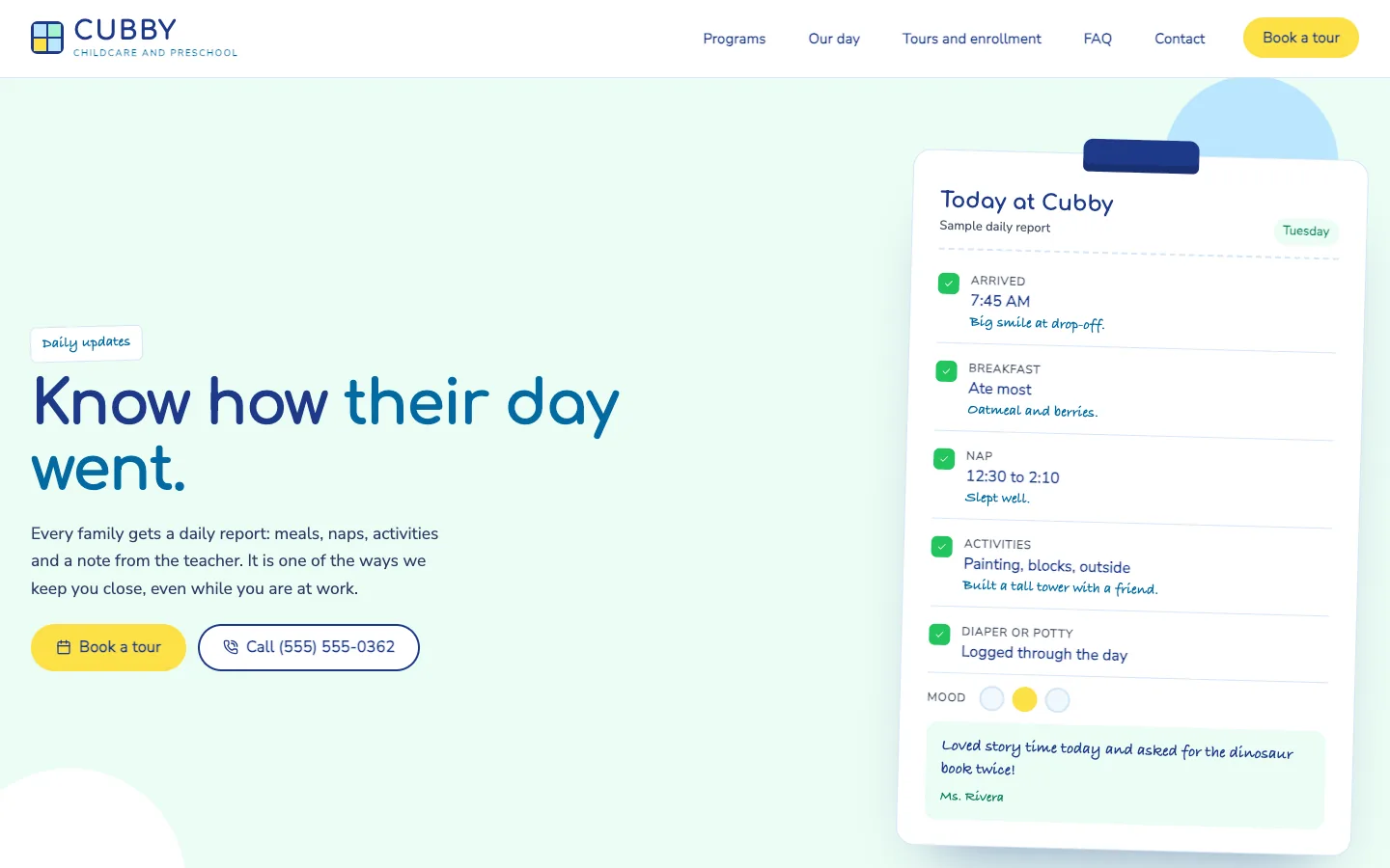 Cubby: Home / daily report