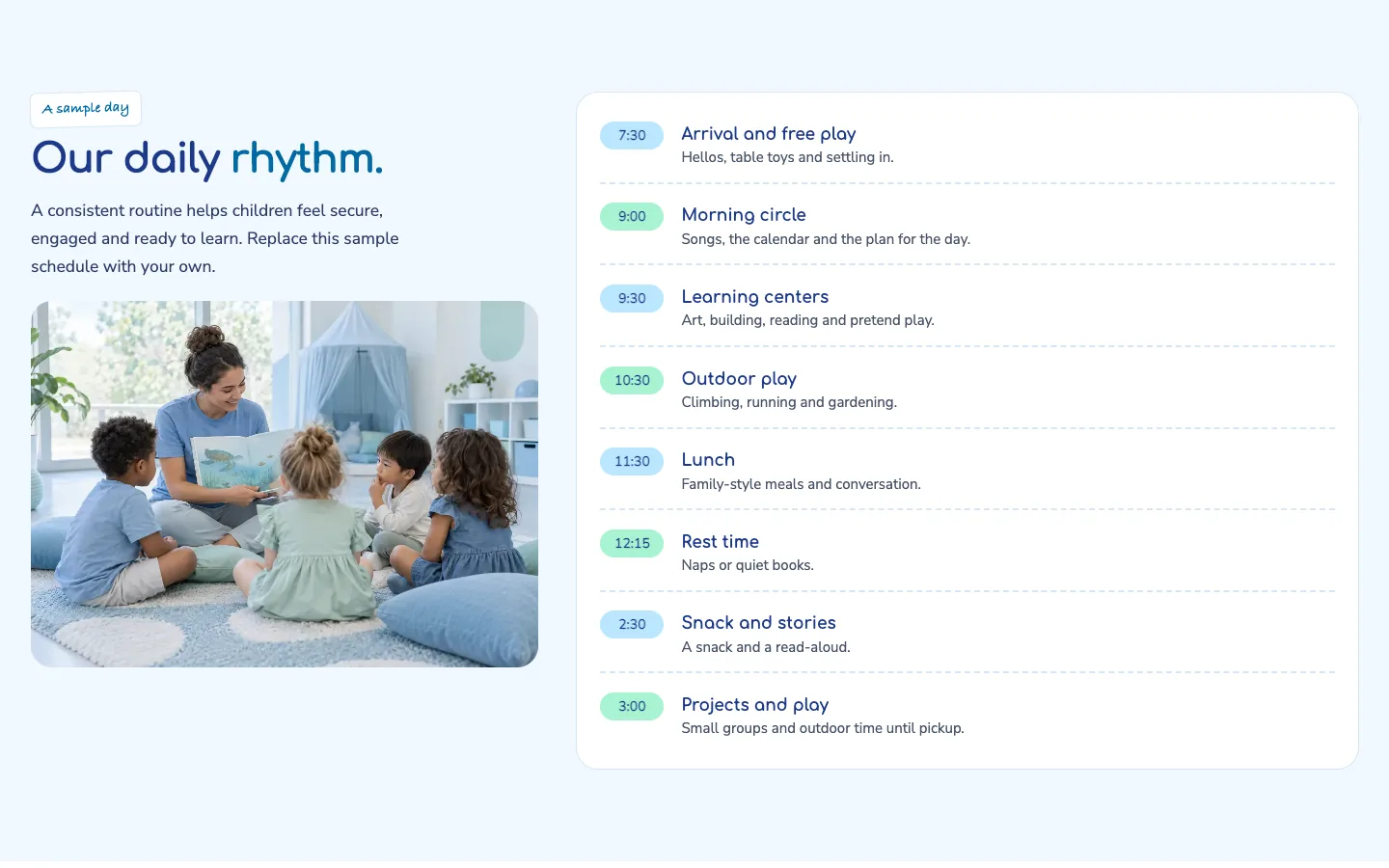 Cubby: Our daily rhythm