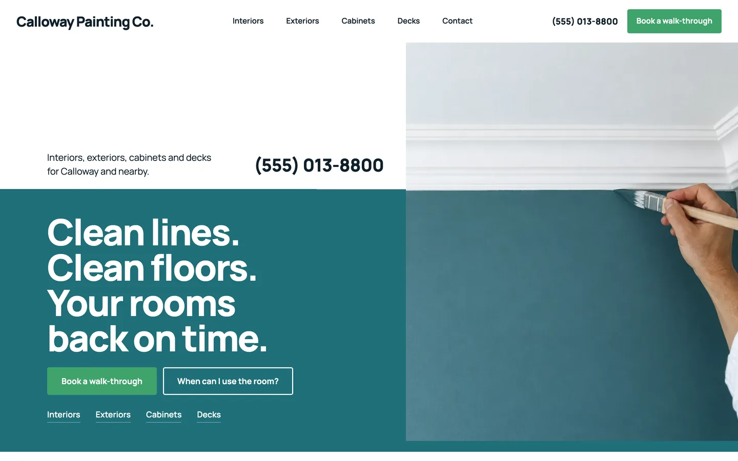 Cutline website template homepage