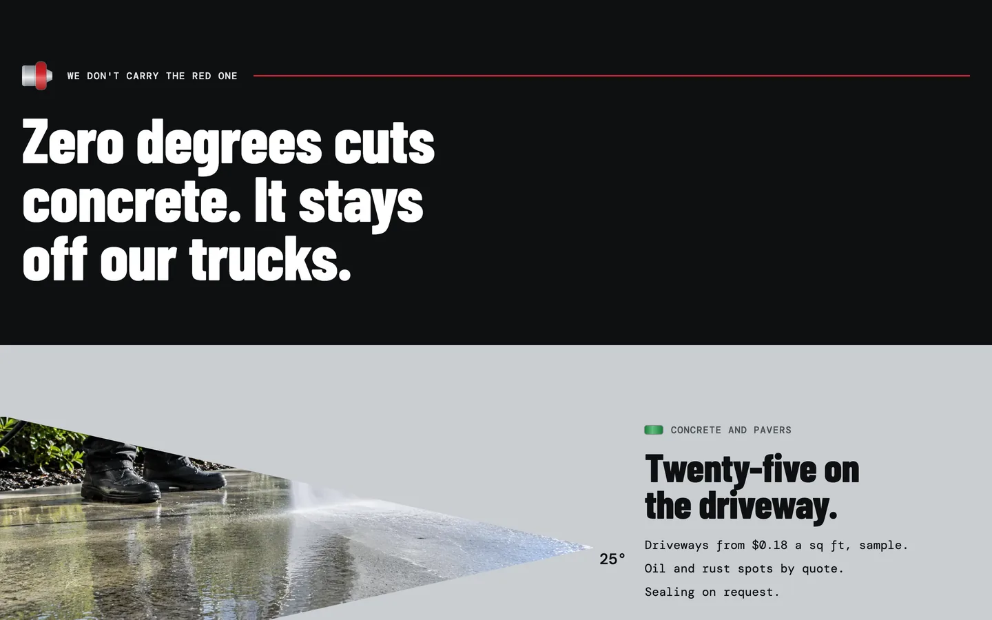 Degree: Zero degrees stays off the truck