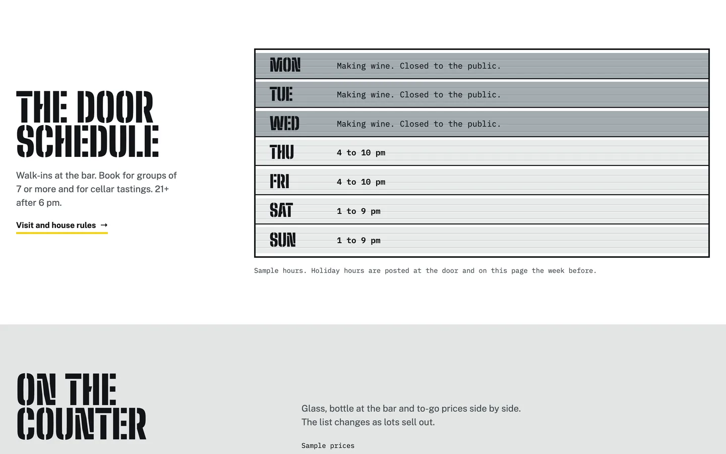 Dock: The door schedule