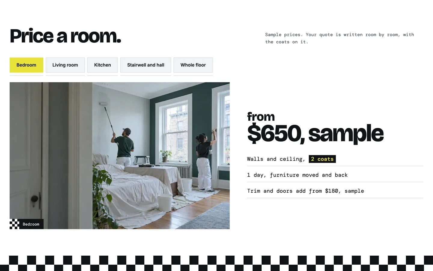 Drawdown: Price a room