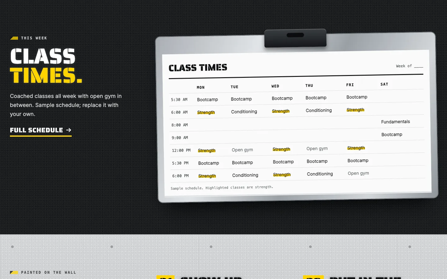 Earned: Class times / clipboard