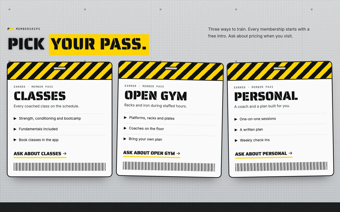 Earned: Memberships / member passes
