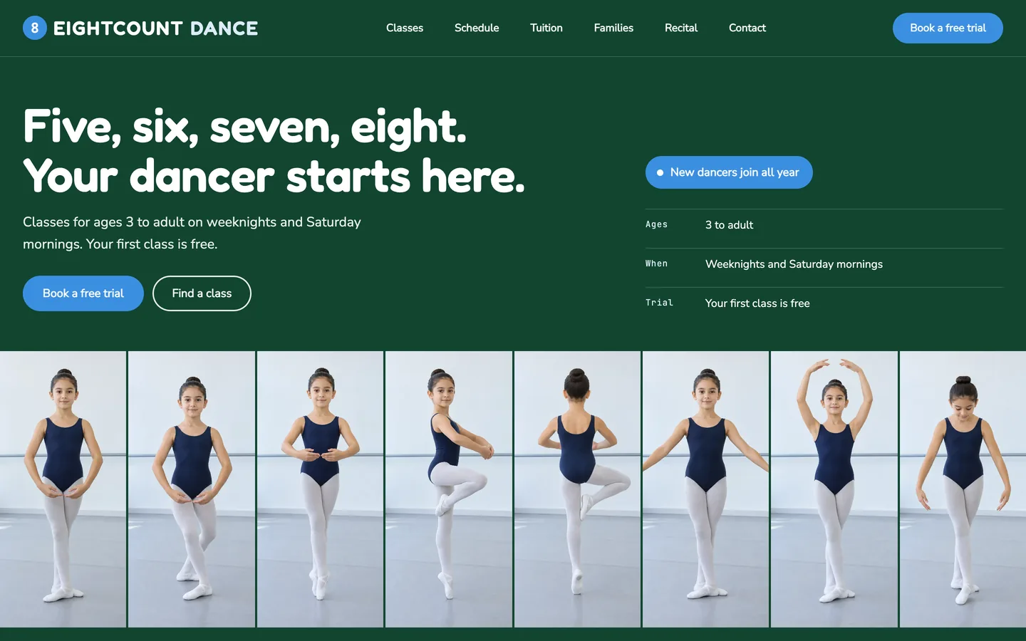 Eightcount website template homepage