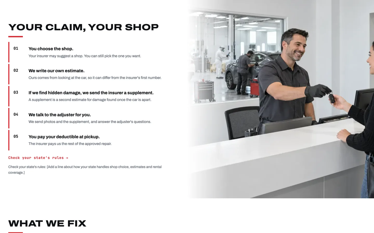 Fender: Your claim, your shop