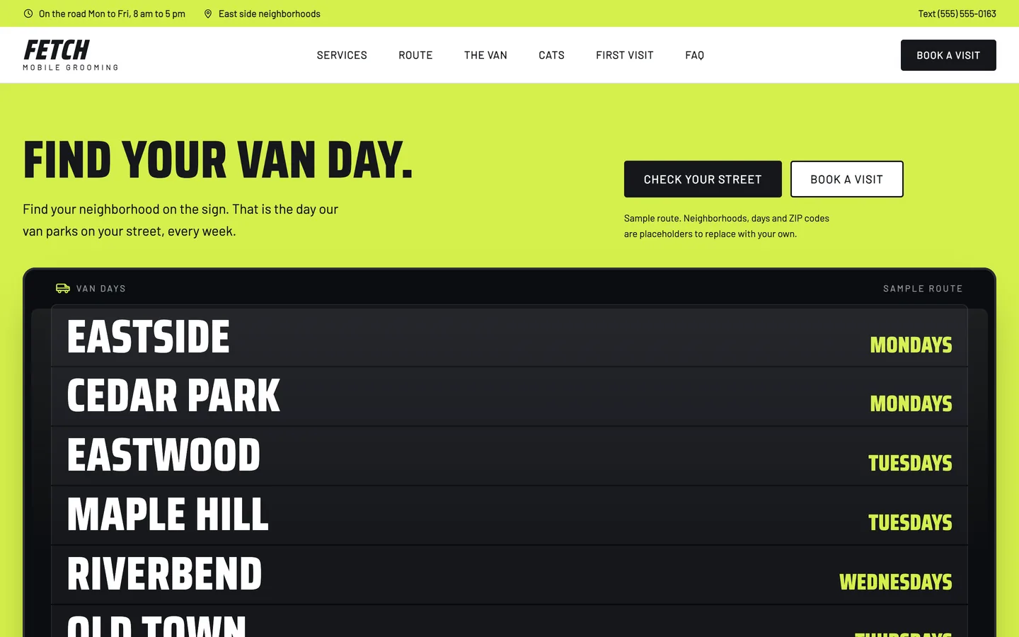 Fetch: Home / find your van day