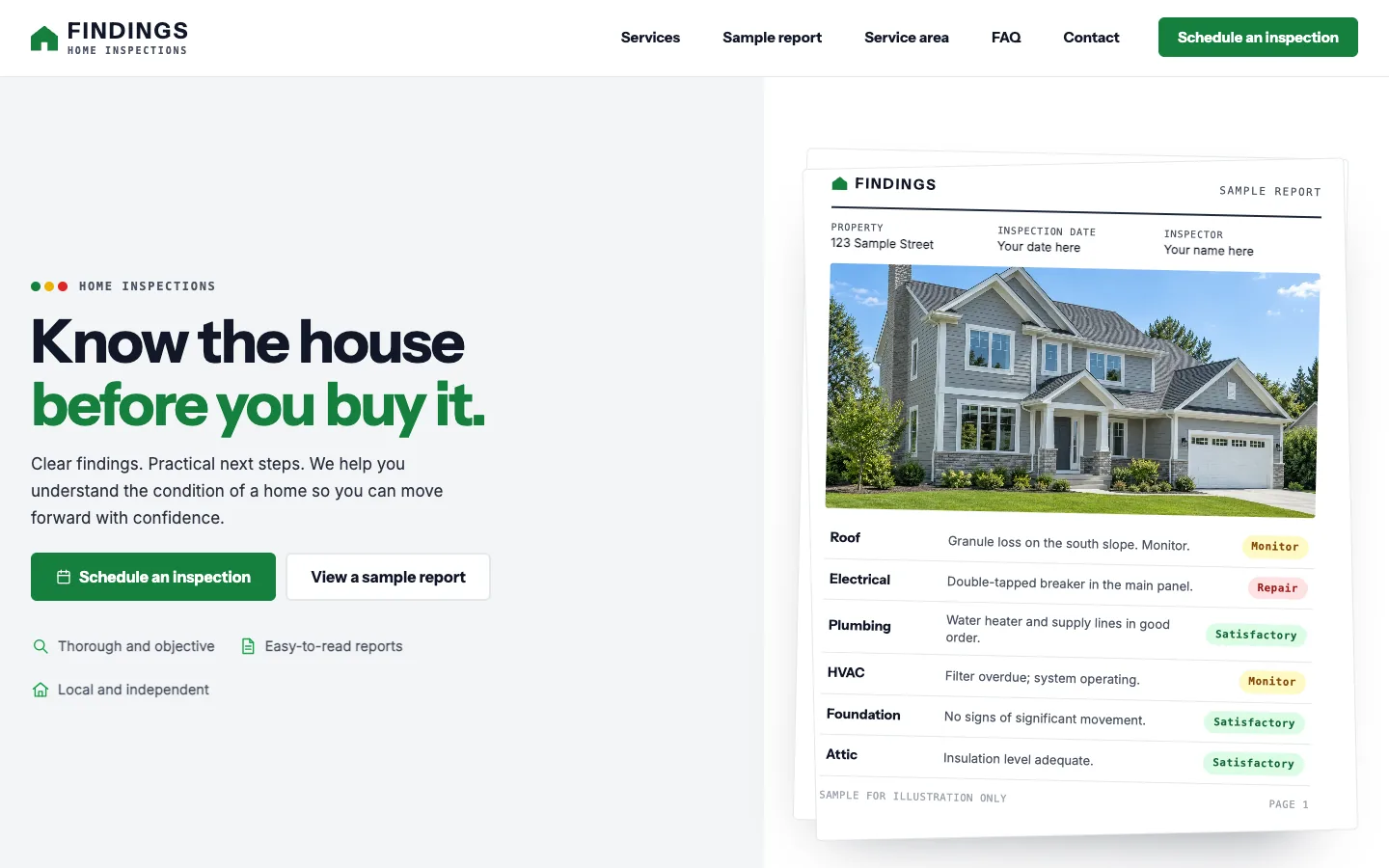 Findings: Homepage