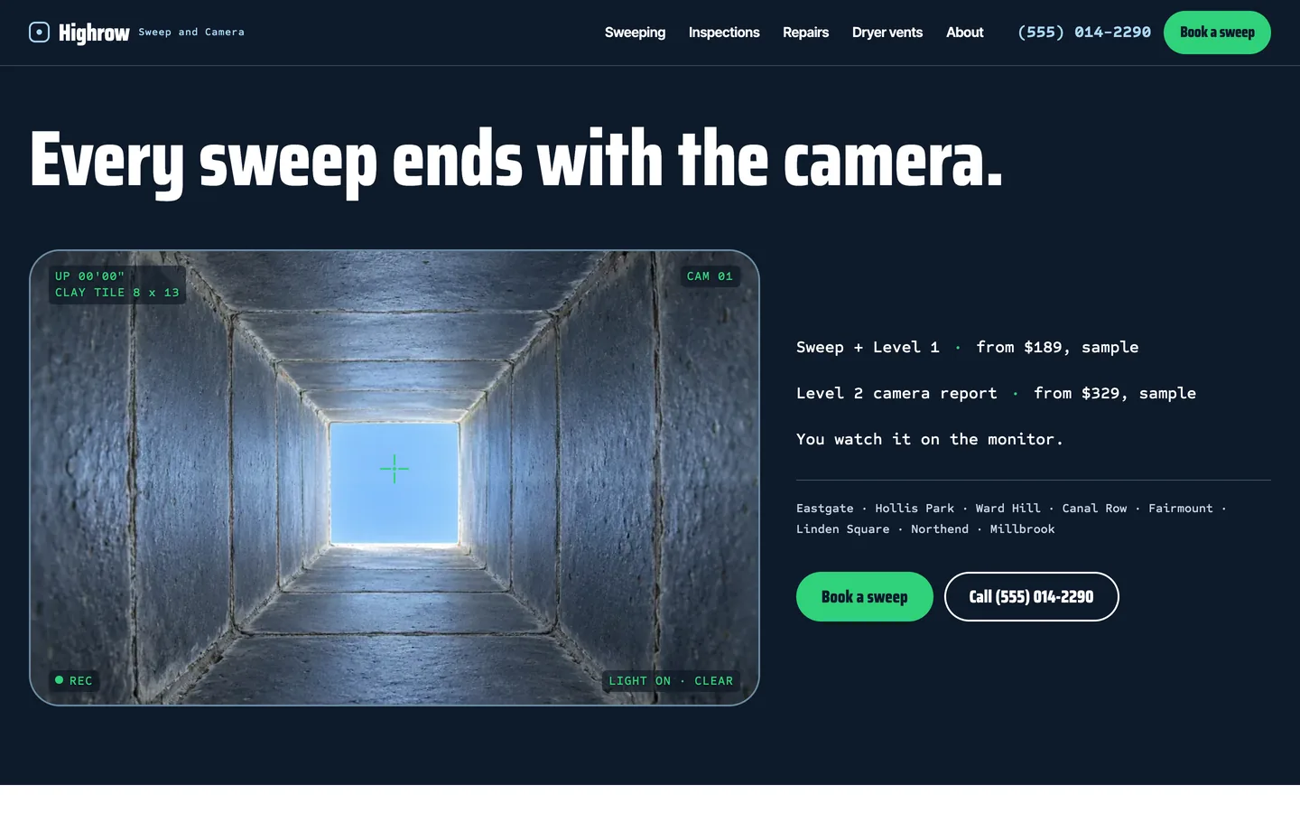 Flue website template homepage