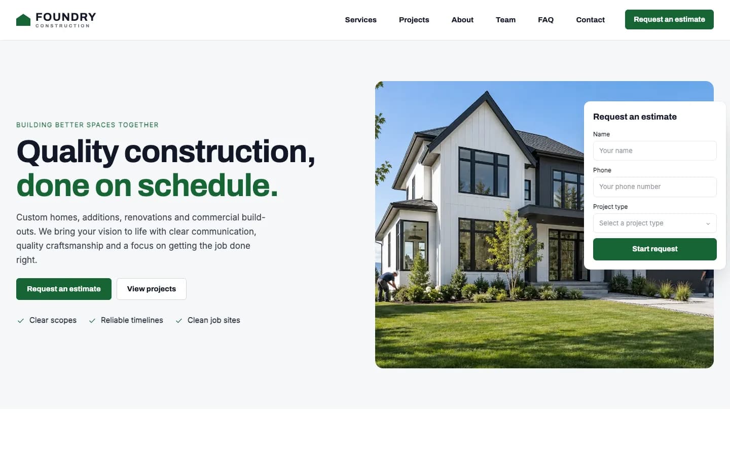 Foundry homepage running in Seedly Sites