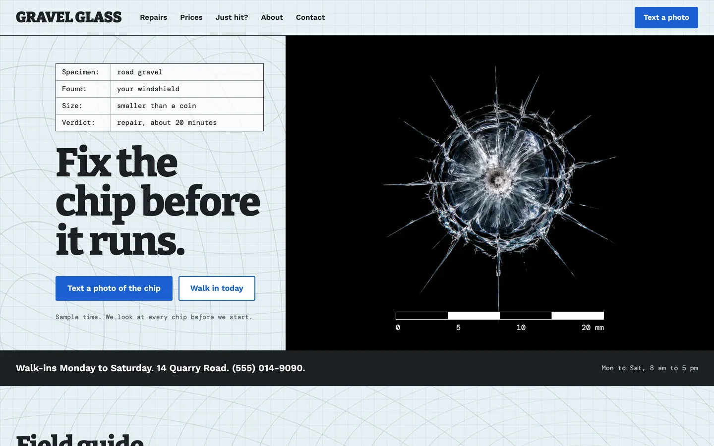 Gravel website template homepage