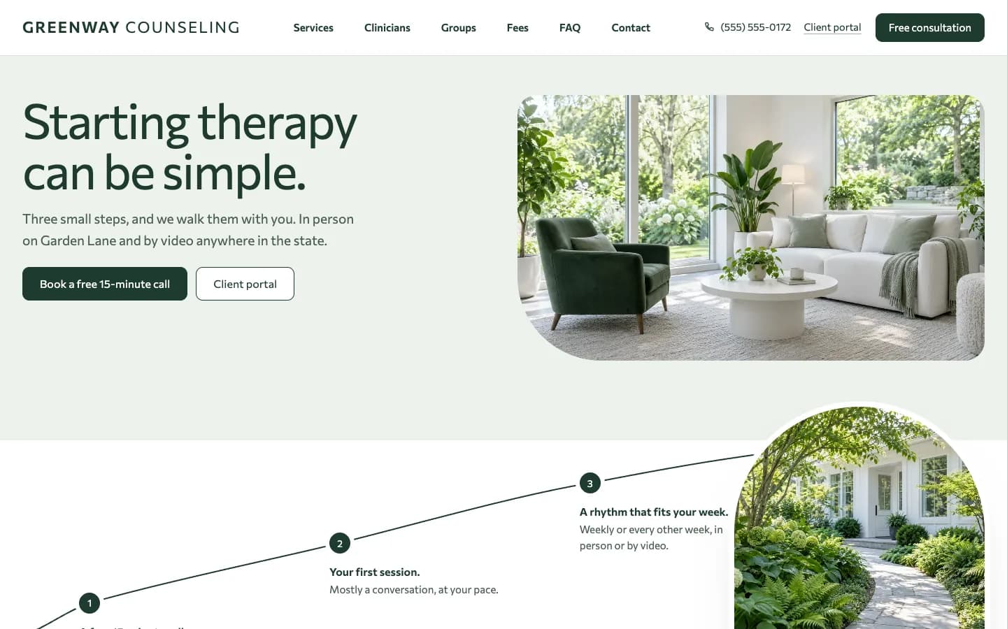 Greenway website template homepage