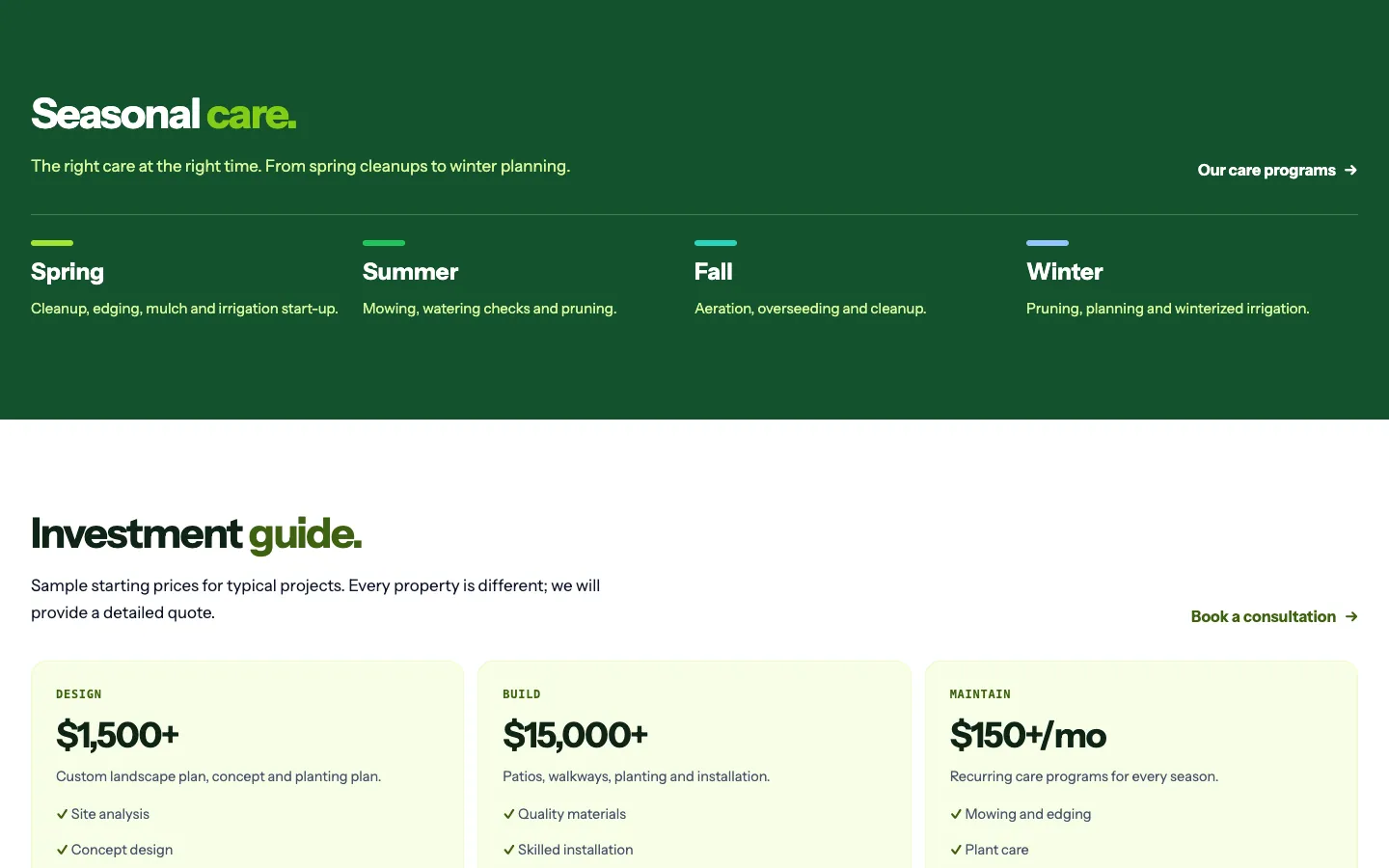 Groundwork: Seasonal care