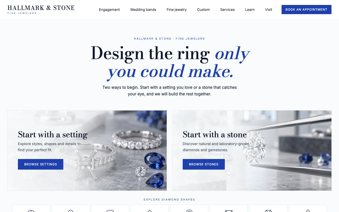 Hallmark website template homepage