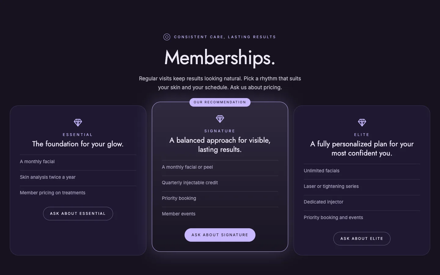 Halo: Memberships / glowing cards
