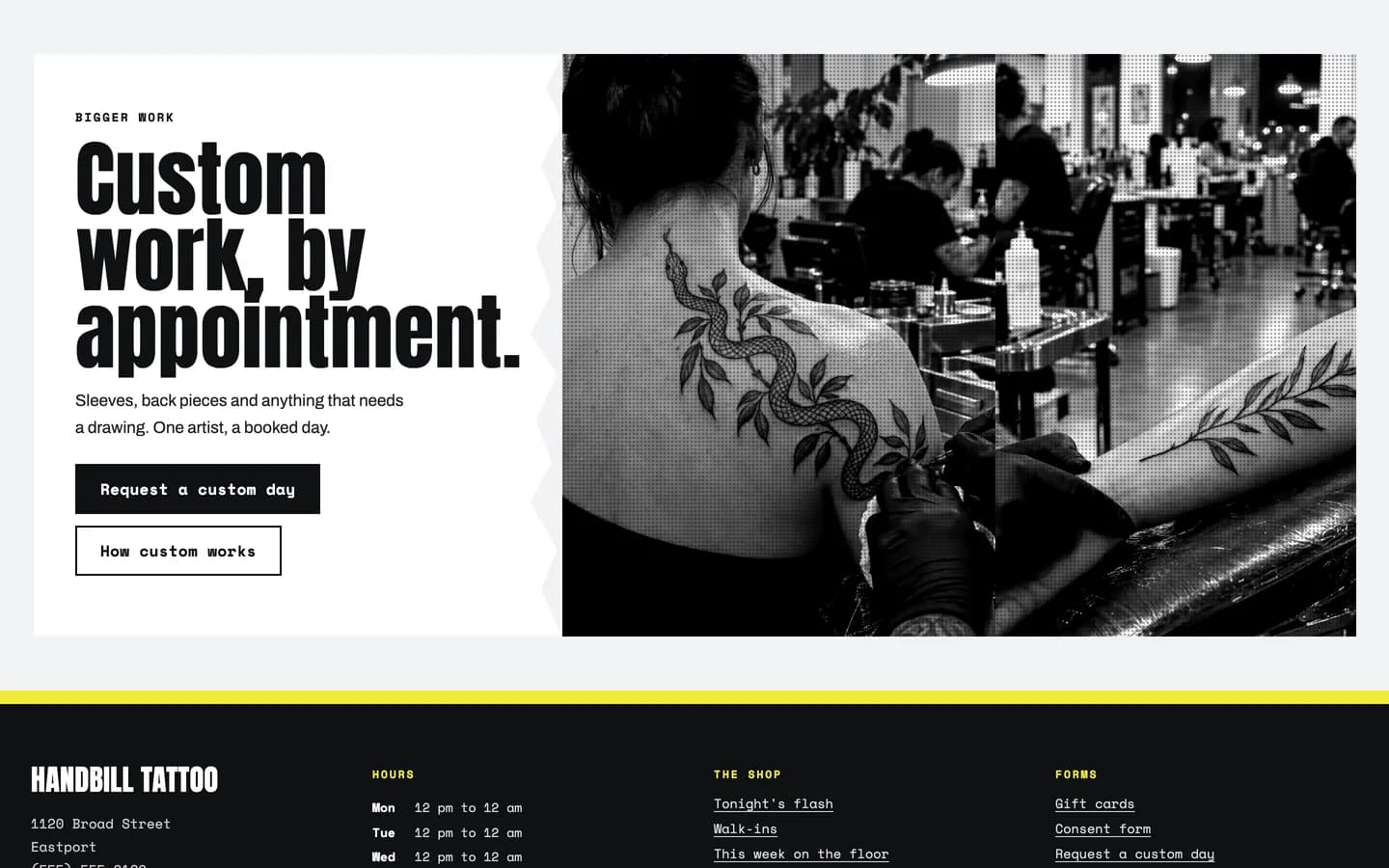 Handbill: Custom work, by appointment
