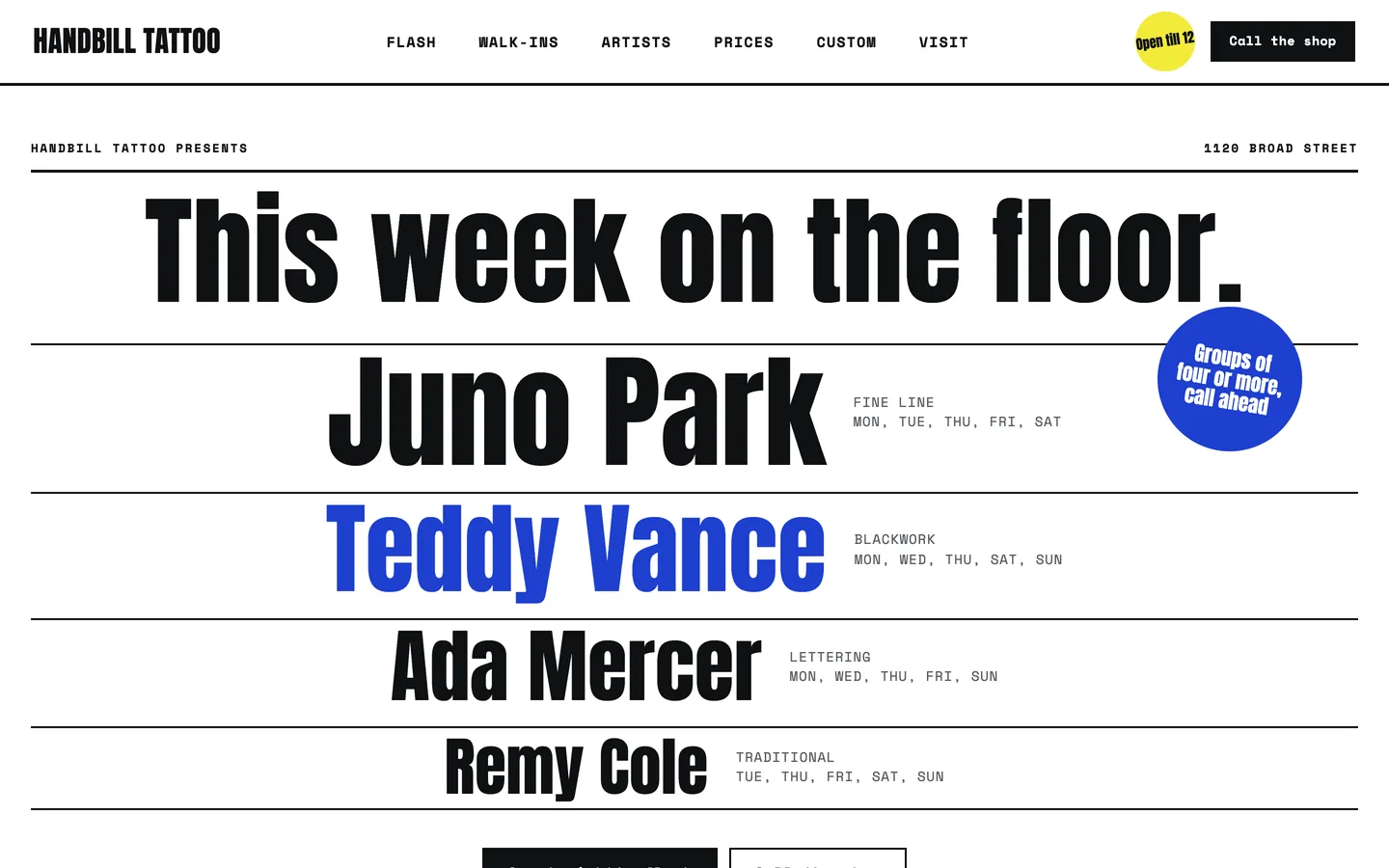 Handbill: Home / this week on the floor