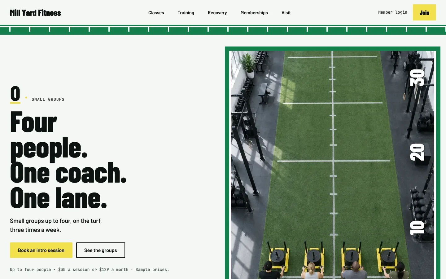 Hashmark: Home / four people, one coach