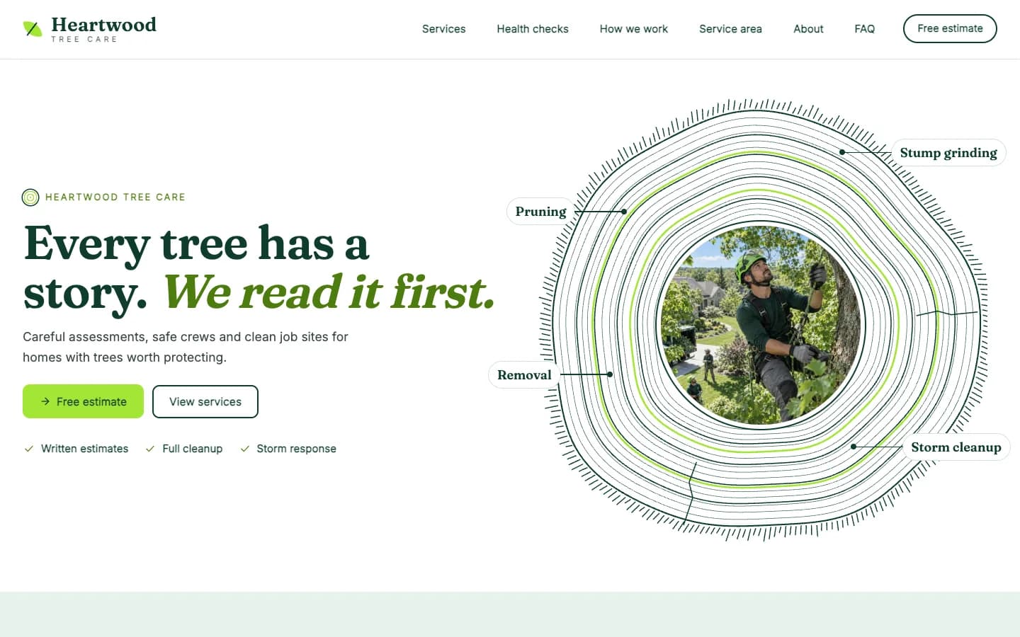 Heartwood website template screenshot