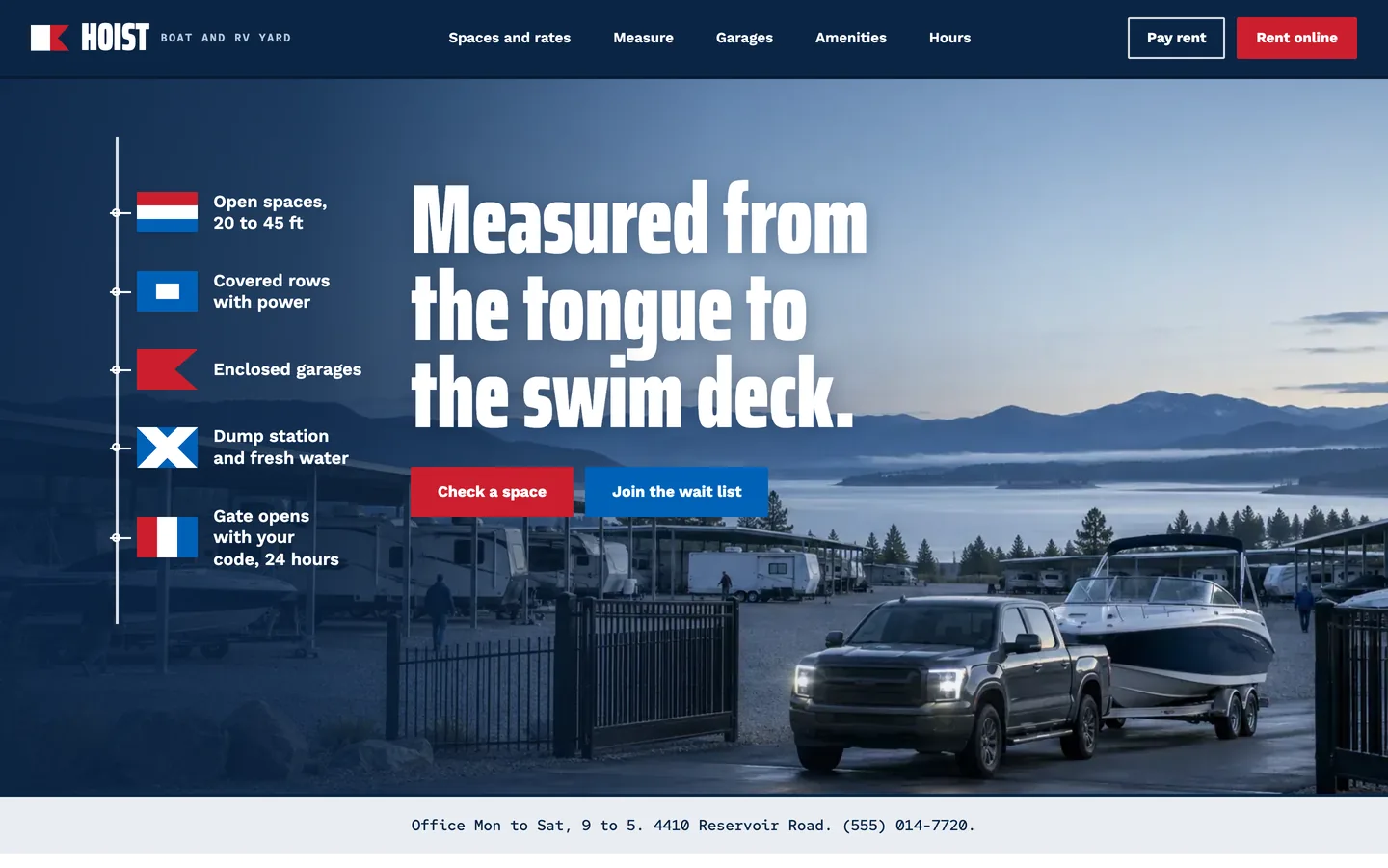 Hoist website template homepage