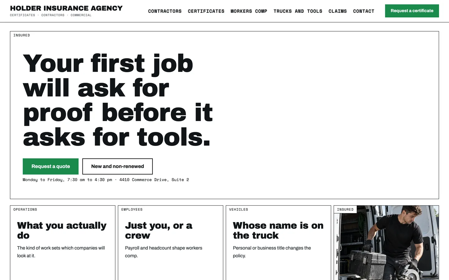 Holder: Home / your first job