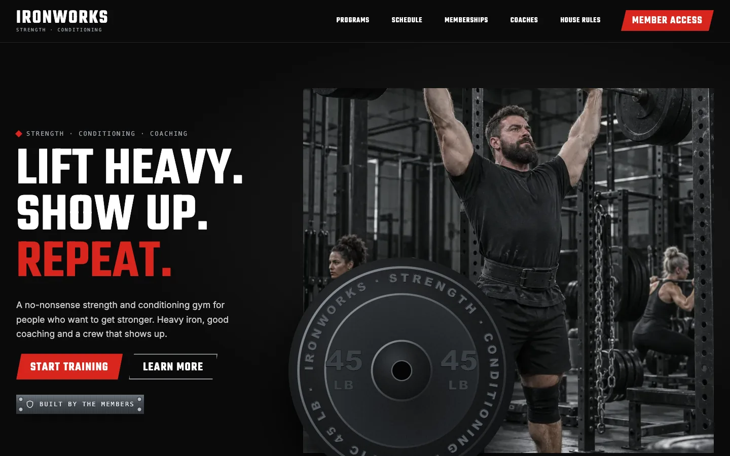 Ironworks homepage running in Seedly Sites