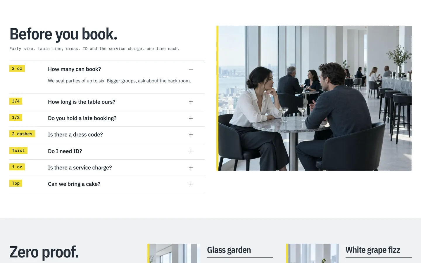 Jigger: Before you book