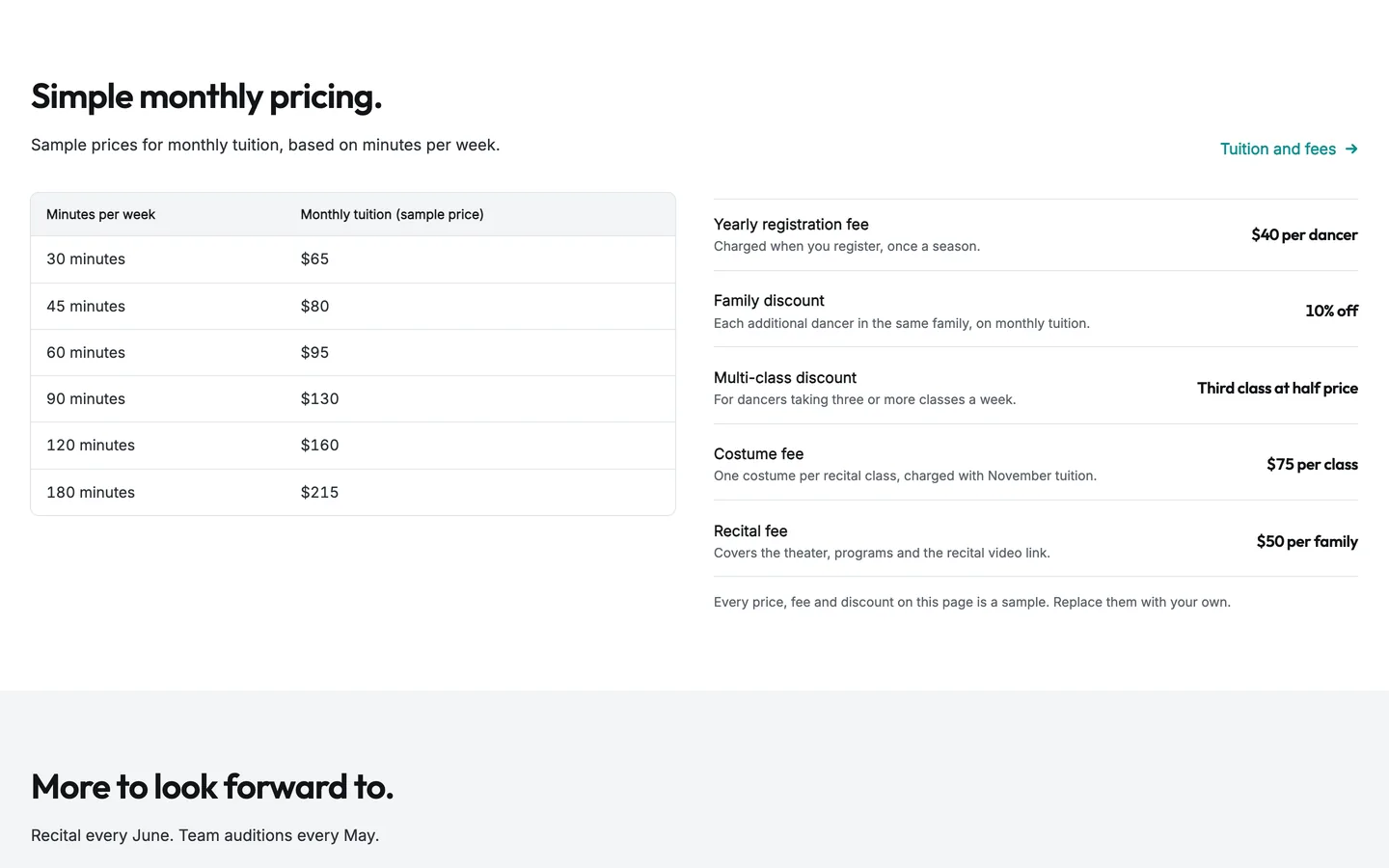 Leap: Simple monthly pricing
