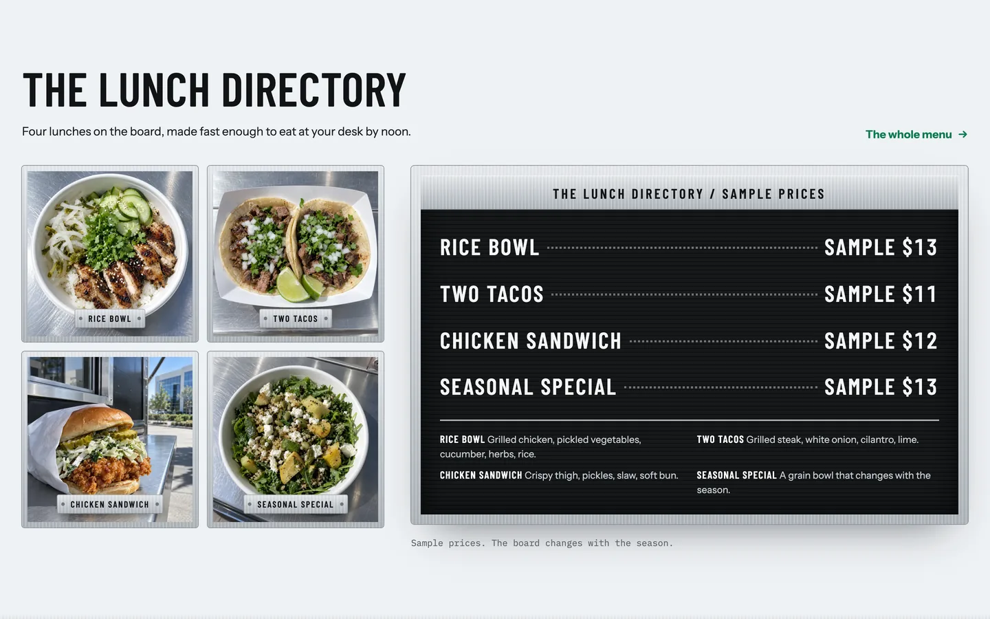 Lobby: The lunch directory
